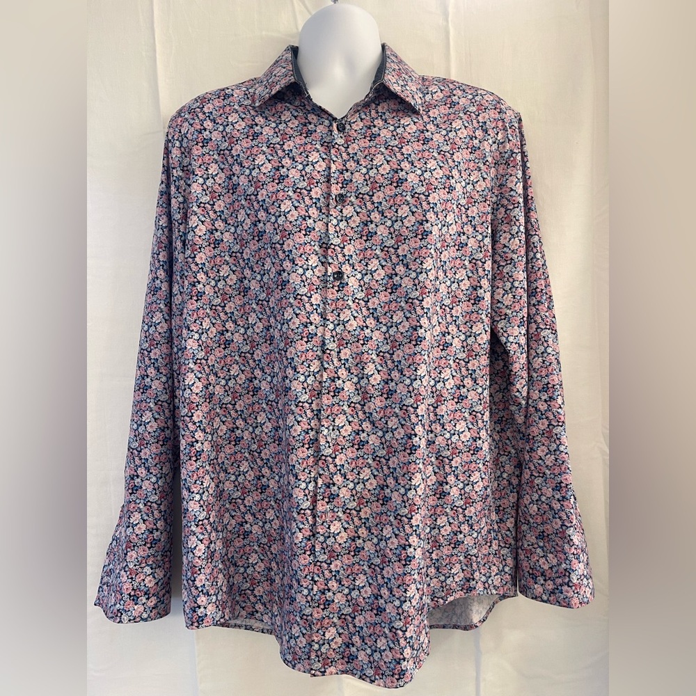 Men's Floral Button Down Shirt - Multicolor